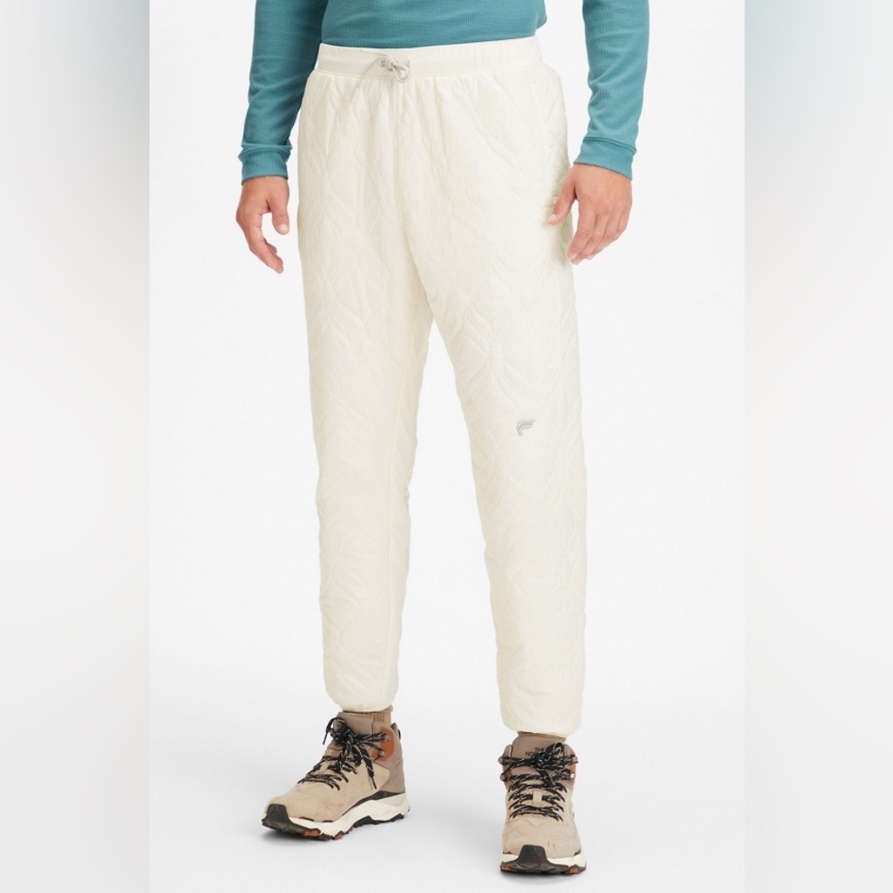 Fabletics Men's Size Large The Loft Bone Quilted Jogger Pants